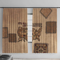 Native American Window Curtain Retro Map Stitching Effect