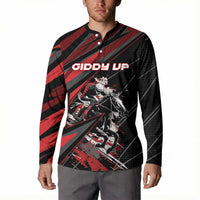 Custom Horse Racing Button Sweatshirt Giddy Up