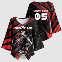 Custom Horse Racing Kimono Sleeve Blouse Giddy Up