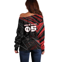 Custom Horse Racing Off Shoulder Sweater Giddy Up