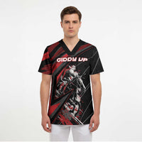 Custom Horse Racing Scrub Top Giddy Up