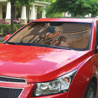Horse Racing Auto Sun Shade Royal Race Leather Effect