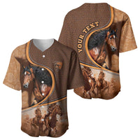 Personalized Horse Racing Baseball Jersey Royal Race Leather Effect