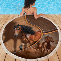 Horse Racing Beach Blanket Royal Race Leather Effect