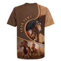 Personalized Horse Racing Rugby Jersey Royal Race Leather Effect