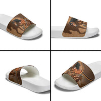 Horse Racing Slide Sandals Royal Race Leather Effect