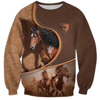 Personalized Horse Racing Sweatshirt Royal Race Leather Effect