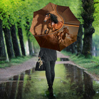Horse Racing Umbrella Royal Race Leather Effect