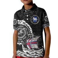 Personalized Viking Faroe Islands Kid Polo Shirt Faroese Viking Ship