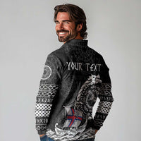 Personalized Viking Faroe Islands Long Sleeve Polo Shirt Faroese Viking Ship