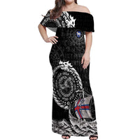 Personalized Viking Faroe Islands Off Shoulder Maxi Dress Faroese Viking Ship