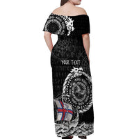 Personalized Viking Faroe Islands Off Shoulder Maxi Dress Faroese Viking Ship