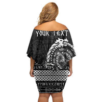 Personalized Viking Faroe Islands Off Shoulder Short Dress Faroese Viking Ship