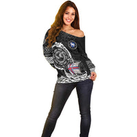 Personalized Viking Faroe Islands Off Shoulder Sweater Faroese Viking Ship