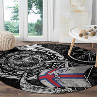 Viking Faroe Islands Round Carpet Faroese Viking Ship