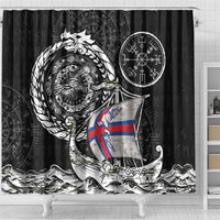 Viking Faroe Islands Shower Curtain Faroese Viking Ship