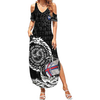 Personalized Viking Faroe Islands Summer Maxi Dress Faroese Viking Ship