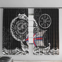 Viking Faroe Islands Window Curtain Faroese Viking Ship