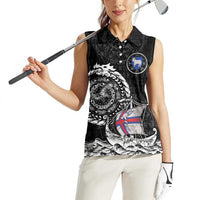 Personalized Viking Faroe Islands Women Sleeveless Polo Shirt Faroese Viking Ship