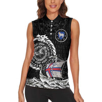 Personalized Viking Faroe Islands Women Sleeveless Polo Shirt Faroese Viking Ship