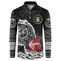 Personalized Viking Denmark Button Sweatshirt Danish Viking Ship