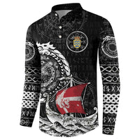 Personalized Viking Denmark Button Sweatshirt Danish Viking Ship