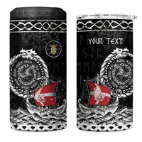 Personalized Viking Denmark 4 in 1 Can Cooler Tumbler Danish Viking Ship