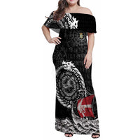 Personalized Viking Denmark Family Matching Off Shoulder Maxi Dress and Hawaiian Shirt Danish Viking Ship