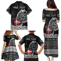 Personalized Viking Denmark Family Matching Puletasi and Hawaiian Shirt Danish Viking Ship
