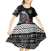 Personalized Viking Denmark Kid Short Sleeve Dress Danish Viking Ship
