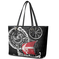 Viking Denmark Leather Tote Bag Danish Viking Ship