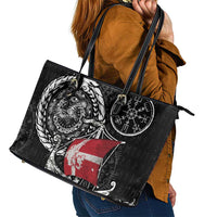 Viking Denmark Leather Tote Bag Danish Viking Ship