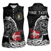 Personalized Viking Denmark Women Sleeveless Polo Shirt Danish Viking Ship