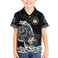Personalized Viking Sweden Family Matching Long Sleeve Bodycon Dress and Hawaiian Shirt Swedish Viking Ship