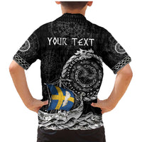 Personalized Viking Sweden Family Matching Mermaid Dress and Hawaiian Shirt Swedish Viking Ship