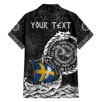 Personalized Viking Sweden Family Matching Off The Shoulder Long Sleeve Dress and Hawaiian Shirt Swedish Viking Ship