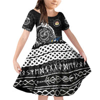 Personalized Viking Sweden Family Matching Off Shoulder Short Dress and Hawaiian Shirt Swedish Viking Ship