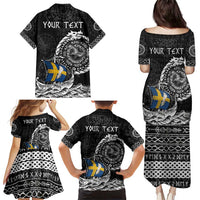 Personalized Viking Sweden Family Matching Puletasi and Hawaiian Shirt Swedish Viking Ship