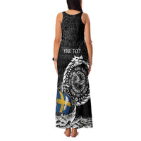 Personalized Viking Sweden Family Matching Tank Maxi Dress and Hawaiian Shirt Swedish Viking Ship