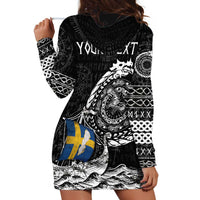 Personalized Viking Sweden Hoodie Dress Swedish Viking Ship
