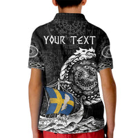 Personalized Viking Sweden Kid Polo Shirt Swedish Viking Ship