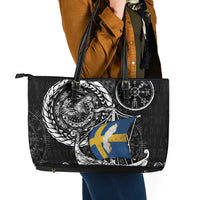 Viking Sweden Leather Tote Bag Swedish Viking Ship