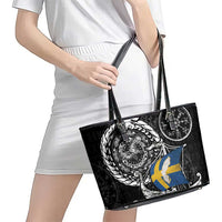 Viking Sweden Leather Tote Bag Swedish Viking Ship