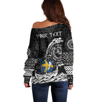 Personalized Viking Sweden Off Shoulder Sweater Swedish Viking Ship