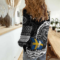 Personalized Viking Sweden Women Casual Shirt Swedish Viking Ship