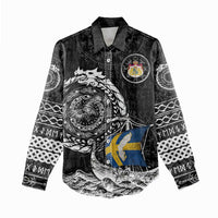 Personalized Viking Sweden Women Casual Shirt Swedish Viking Ship