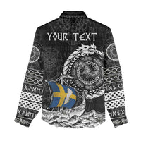 Personalized Viking Sweden Women Casual Shirt Swedish Viking Ship