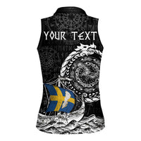 Personalized Viking Sweden Women Sleeveless Polo Shirt Swedish Viking Ship
