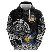 Personalized Viking Sweden Zip Hoodie Swedish Viking Ship