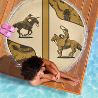 Cowboy Beach Blanket Horse Riding Retro Western Yoke Beige - Wonder Print Shop